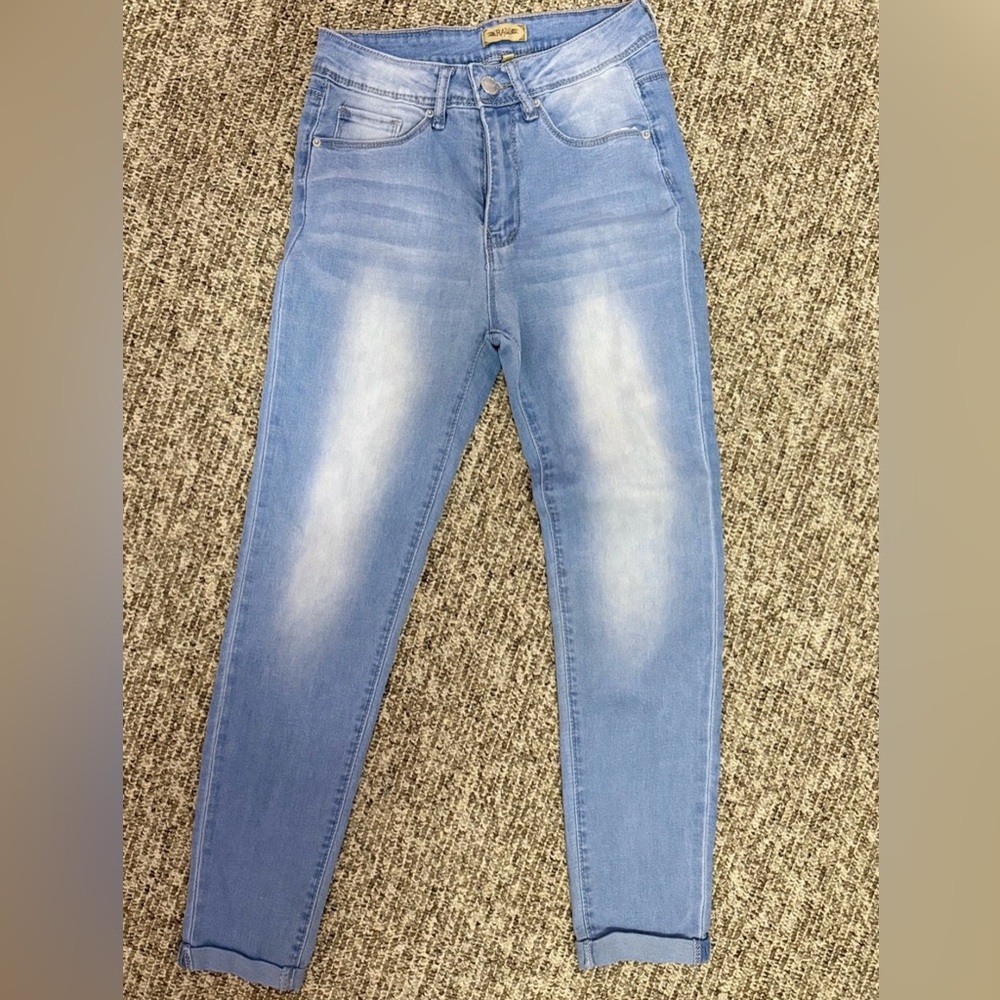 Raw denim jeans